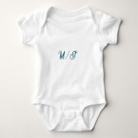 Türkisfarbenes Monogramm Hochzeitspaar Name einfac