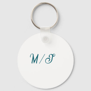 Türkisfarbenes Monogramm Hochzeitspaar Name einfac Schlüsselanhänger