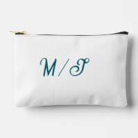 Türkisfarbenes Monogramm Hochzeitspaar Name einfac