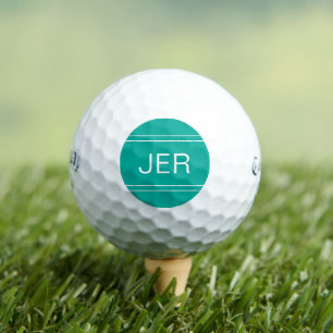 Türkisfarbenes monogramm Initial personalisierter Golfball
