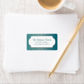 Türkisfarbenes Muster mit weißem Rahmen Adressaufkleber (Insitu)