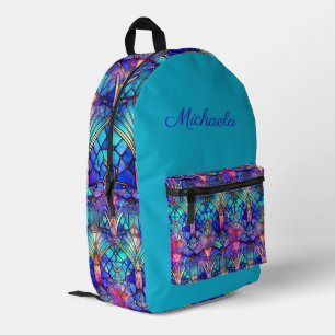 Türkisfarbenes Muster - Personalisiert Bedruckter Rucksack