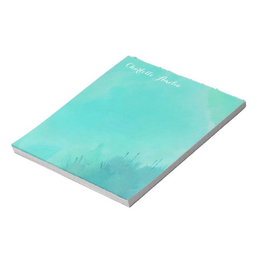 Türkisfarbenes Notepad Notizblock (Rotiert)