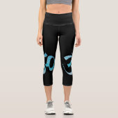 Türkisfarbenes Om  Capri Leggings (Vorderseite)