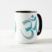 Türkisfarbenes Om Tasse (VorderseiteRechts)