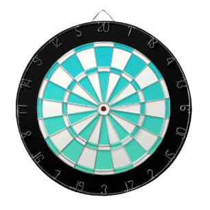 Türkisfarbenes Ombre Schwarz und Weiß Dartscheibe