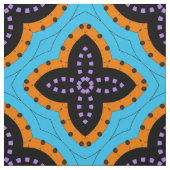 Türkisfarbenes Orange & Schwarz Stilvolles geometr Stoff (Muster)