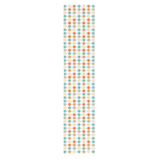 Türkisfarbenes Orangenkreissymbol, mittleres Mod-M Kurzer Tischläufer (Vorderseite)