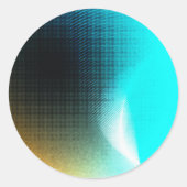 Türkisfarbenes oranges abstraktes Gradient-Mesh-Ar Runder Aufkleber (Vorderseite)