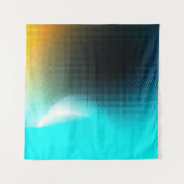 Türkisfarbenes oranges abstraktes Gradient-Mesh-Ar Wandteppich (Vorderseite (Horizontal))
