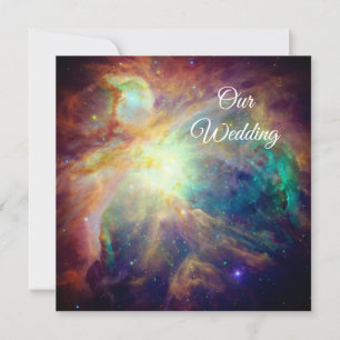 Türkisfarbenes Orion-Nebel-Weltraumfoto Kosmische Einladung