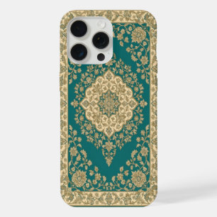 Türkisfarbenes Perser-Teppich-Handyhülle Florales  iPhone 15 Pro Max Hülle