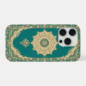 Türkisfarbenes persisches Teppich-Handygehäuse – K iPhone Hülle (Rückseite (Horizontal))