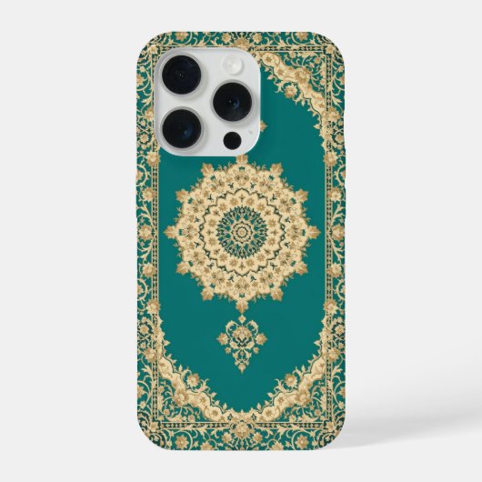 Türkisfarbenes persisches Teppich-Handygehäuse – K iPhone Hülle (Rückseite)
