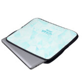 Türkisfarbenes Polygonales Muster und Maßanfertigu Laptopschutzhülle (Vorne Knopf)