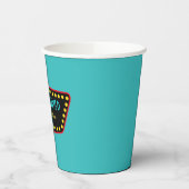 Türkisfarbenes Retro-Schild Papiertassen  Pappbecher (Links)