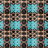 Türkisfarbenes rosa Schwarzes Mosaikmuster Fliese