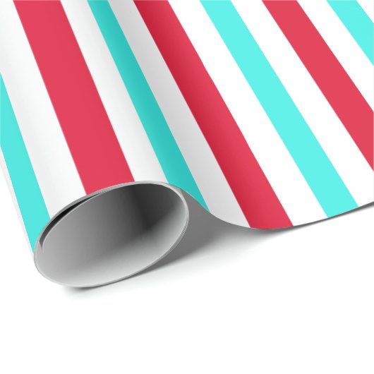 Türkisfarbenes Rot- und Weißgestrichenpapier Geschenkpapier (Rolleneckpunkt)