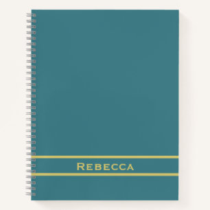 Türkisfarbenes Schlichtes Monogramm Notizblock