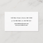 Türkisfarbenes Schwarzes Logo-Fenster - Reinigung Visitenkarte (Rückseite)