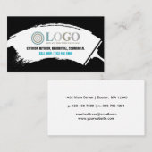 Türkisfarbenes Schwarzes Logo-Fenster - Reinigung Visitenkarte (Vorne/Hinten)