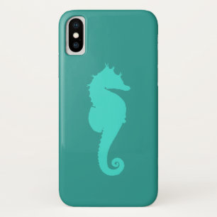 Türkisfarbenes Seepferd iPhone X Hülle