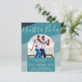 Türkisfarbenes Spanisches Wedding Nuestra Boda FOT (Stehend Vorderseite)
