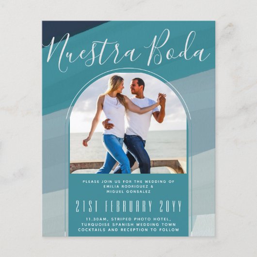 Türkisfarbenes Spanisches Wedding Nuestra Boda FOT (Vorderseite)