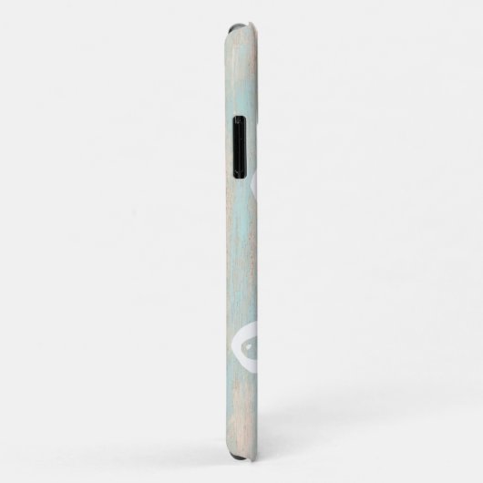 Türkisfarbenes Strandholz-Oktopus-Monogramm Case-Mate iPhone Hülle (Hinten/Rechts)