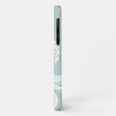 Türkisfarbenes Strandholz-Oktopus-Monogramm Case-Mate iPhone Hülle (Hinten/Links)