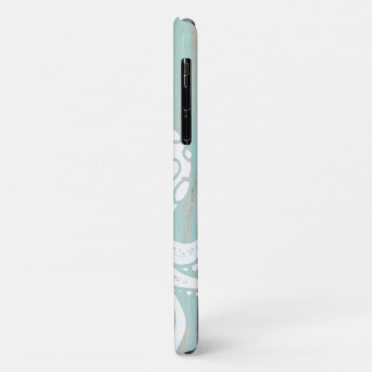 Türkisfarbenes Strandholz-Oktopus-Monogramm Case-Mate iPhone Hülle (Hinten/Links)