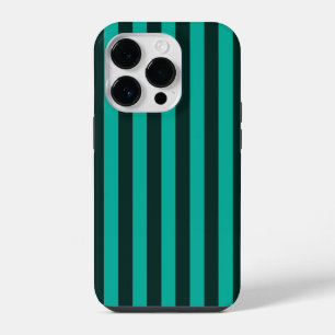 Türkisfarbenes Streifenmuster Hintergrund zur indi iPhone 14 Pro Hülle