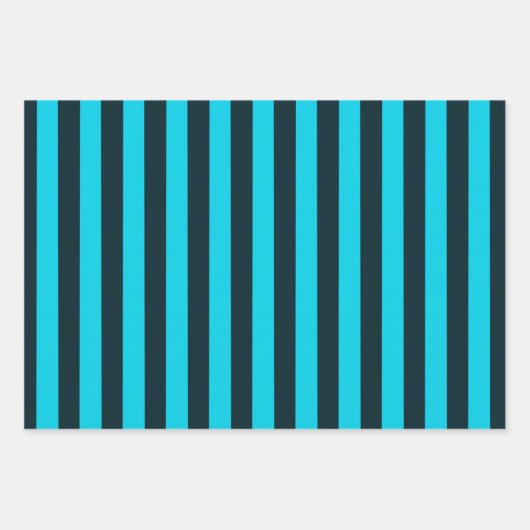 türkisfarbenes Streifenpapier Geschenkpapier Set (Vorderseite 2)