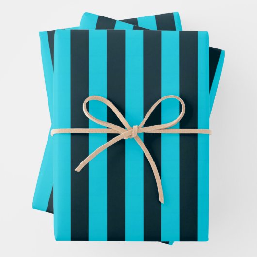 türkisfarbenes Streifenpapier Geschenkpapier Set (Beispiel)