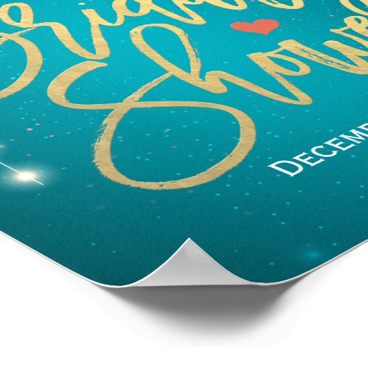 Türkisfarbenes String Lights Brautparty Willkommen Poster (Ecke)