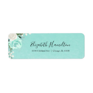 Türkisfarbenes Teal Blumen-Wasserfarbe Elegant