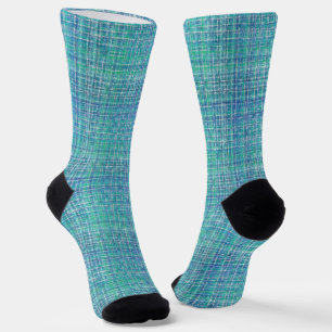 Türkisfarbenes texturiertes Karo Socken