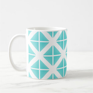 Türkisfarbenes Triangle-Muster Kaffeetasse