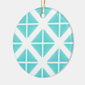 Türkisfarbenes Triangle-Muster Keramik Ornament (Links)