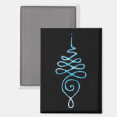 Türkisfarbenes Unalome Magnet (Vorderseite/Rückseite)