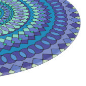 Türkisfarbenes und blaugrünes Mandala Schneidebrett (Ecke)