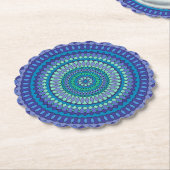 Türkisfarbenes und blaugrünes Mandala Untersetzer (angewinkelt)