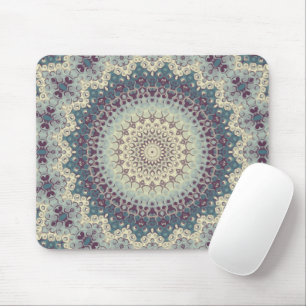 Türkisfarbenes und cremefarbenes Mandala-Musterdes Mousepad