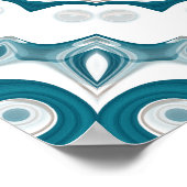 Türkisfarbenes und cremefarbenes strahlendes Manda Poster (Ecke)