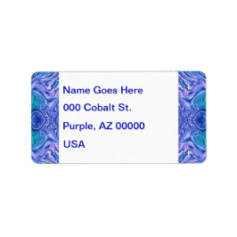 Türkisfarbenes und Lila Glas Abstrakt Adressaufkleber