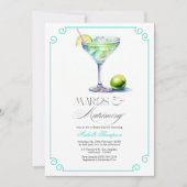 Türkisfarbenes und Limones Margs & Matrimony-Braut Einladung (Vorderseite)