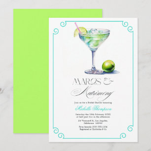 Türkisfarbenes und Limones Margs & Matrimony-Braut Einladung