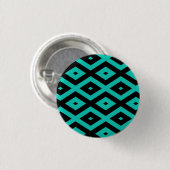Türkisfarbenes und schwarzes Rautenmuster Button (Vorne & Hinten)
