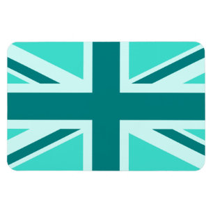 Türkisfarbenes und Teal-farbenes Union Jack 2 Magnet