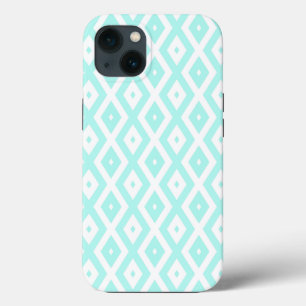 Türkisfarbenes und weißes Diamantmuster Case-Mate  iPhone Hülle